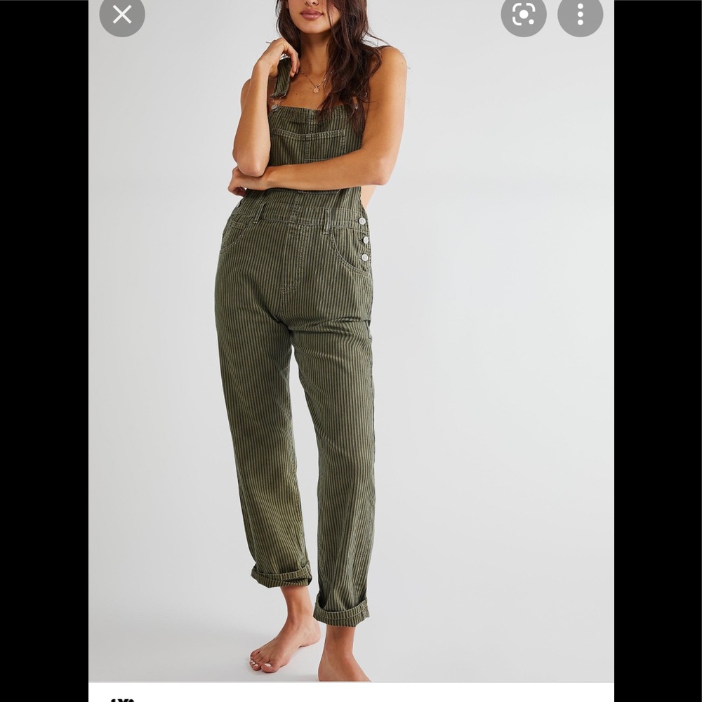 Free People Ziggy Overalls in Railroad strips sz Small